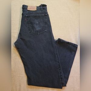 Levi's 90's Vintage 550 Black Relaxed Fit Tapered Leg Denim Jeans 36 x 32 1/2"